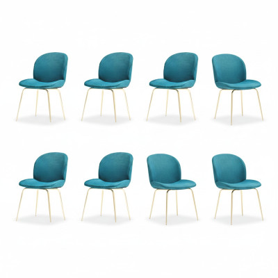 Ontwerpstoelen set 8x stoelen textiel gestoffeerde stoelen stof eetkamer nieuw