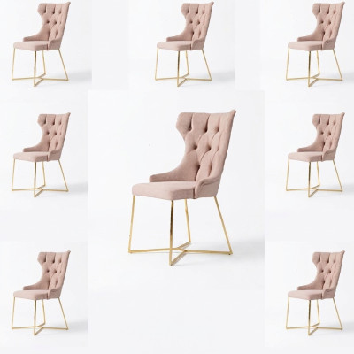 Ontwerp 8x stoelen set gestoffeerde eetkamerstoelenset fauteuil