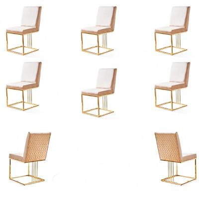 Stel 6x stoel fauteuil ontwerper metaal textiel gestoffeerde stoelen Gastro eetkamer meubels
