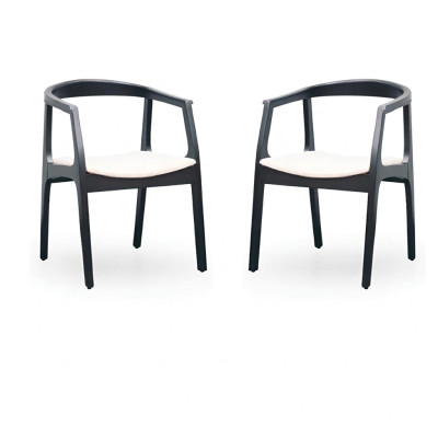 Zet 2x massief houten stoelenset, designstoelen eet- en woonkamer.