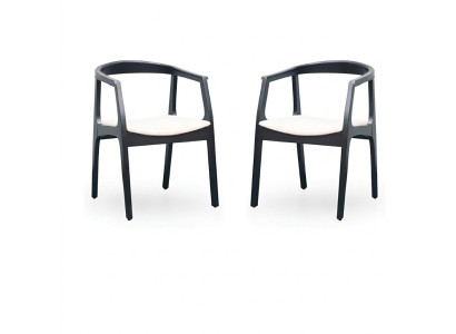 Zet 2x massief houten stoelenset, designstoelen eet- en woonkamer.