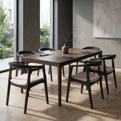 Eetkamerstoel set Fauteuil Nieuwe set Bekleding Design 6 stoelen Groep