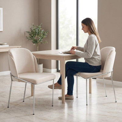 Ontwerp Eetkamer 2x Stoelen Set Nieuw Stoel Garnituur Fauteuil Bekleding
