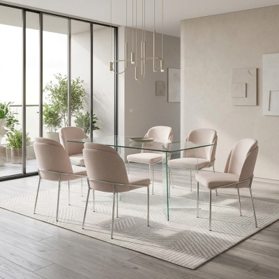 Stoel 6x eetkamerstoelen fauteuil lounge design meubels roestvrij staal