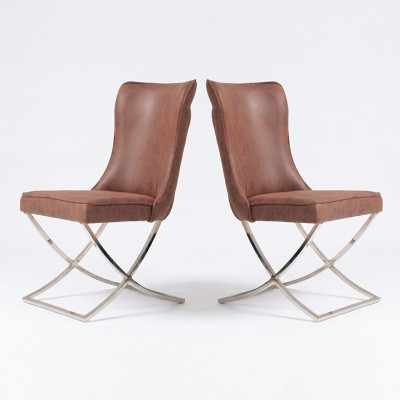 Eetkamerstoelset, fauteuil, gastronomisch design, 2 stoelen, groep bekleding.
