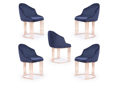 Ontwerper fauteuil luxe eetkamer 4x stoel stoelen gestoffeerd textiel modern