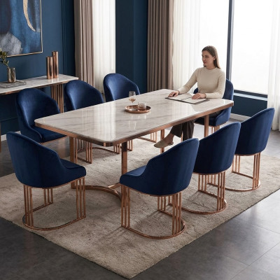 Garnituur Fauteuil Lounge Keuken 8x Design Beklede Zitstoelen Stoel Set