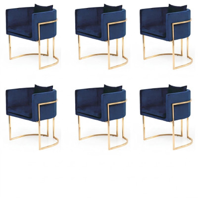 Groep textielbeklede stoelen voor het restaurant eetkamer stoffen designset van 6 stoelen