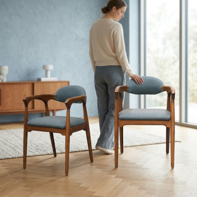 Designerstoelset eetkamer leunen gestoffeerde zitstoelen set compleet