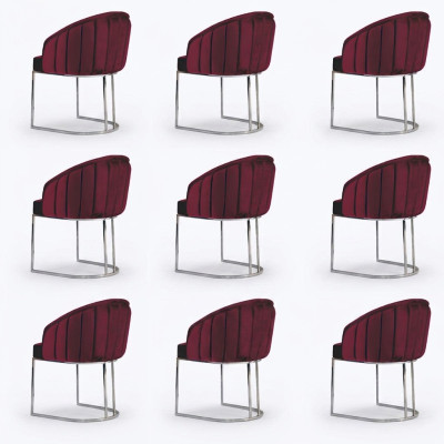 Garnituur Stoelen Bekleding Armleuning Ontwerp Hout Groep Nieuw Eetkamer 8 Stoel