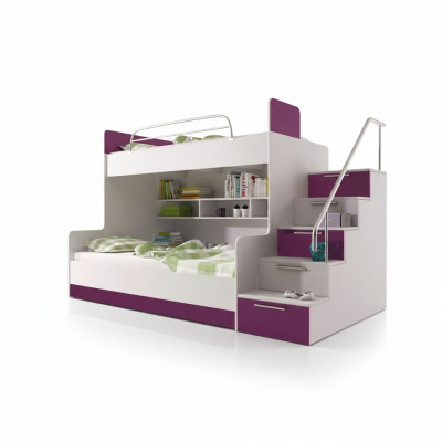 Paars stapelbed stapelbed kinderkamer bedden hoogslaper hoogglans meubels