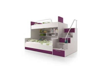 Paars stapelbed stapelbed kinderkamer bedden hoogslaper hoogglans meubels