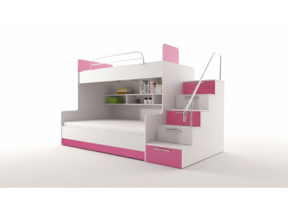 Verdieping Bed Kinderkamer Bedden Stapelbed Tweepersoonsbed Hoogglans Meubels Roze