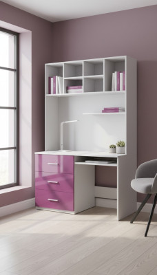 Schrijftafel hoogglans paarse tafel kantoor kinderkamer tienerkamer tafels nieuw