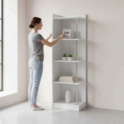 Regaal boekenkast hoekkast kast hout voor kinderkamer tienerkamer wit