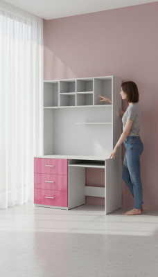 Schrijftafel Hoogglans Roze Tafel Kinderkamer Tienerkamer Meisjes Tafels Nieuw