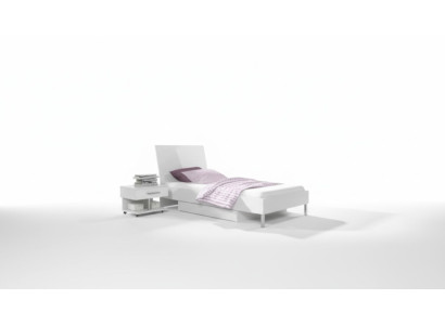 Bed + bedside table - bedroom nursery furniture beds white 2-piece set