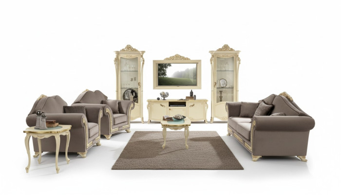 Woonkamerset Bankstel Hout Woonkamer Klassiek Ontwerp Italië Set 9-delig. -> Woonkamerset Bankstel Hout Woonkamer Klassiek Ontwerp Italië Set 9-delig.