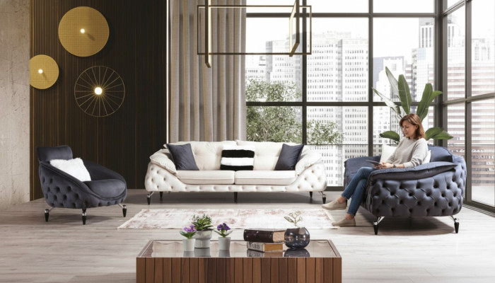 Groene Chesterfield bank Stoffen bank Meubels Luxe Inrichting Banken Sofa's