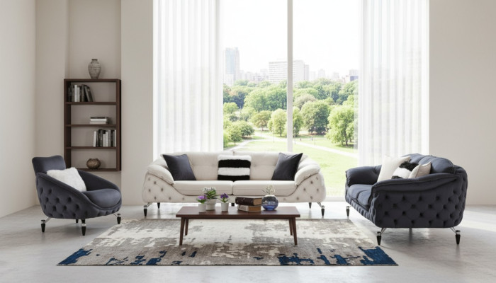 Groene Chesterfield bank Stoffen bank Meubels Luxe Inrichting Banken Sofa's