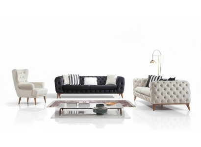 Bank 3-zits Wit Luxe Meubels Chesterfield Meubels Italiaanse Stijl
