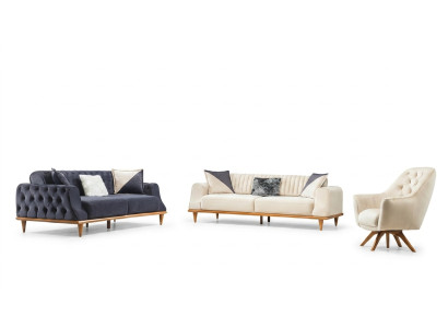 Fauteuil Beige 1-zits Woonkamer Klassiek Design Chesterfield