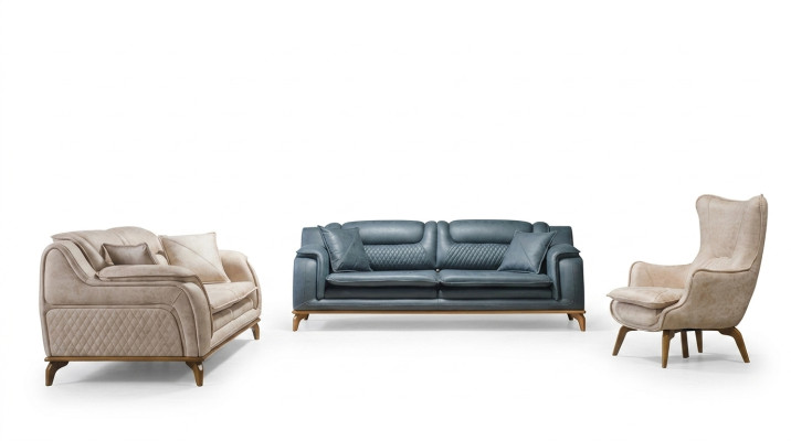 Bank Beige 3-zits Woonkamer Klassiek Design Chesterfield Elegant Stijl Nieuw