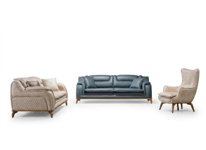 Bank Beige 3-zits Woonkamer Klassiek Design Chesterfield Elegant Stijl Nieuw
