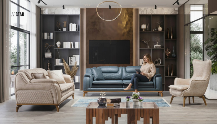 Fauteuil Beige 1-zits Luxe Woonkamer Klassiek Design Italiaans