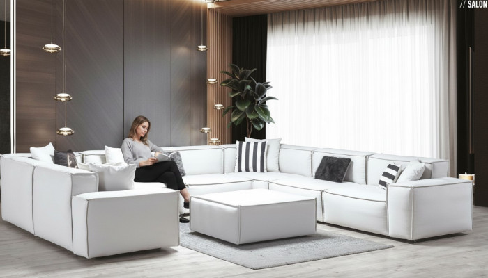 Poef Wit Woonkamer Elegant Meubel Luxe Design Italiaanse Stijl