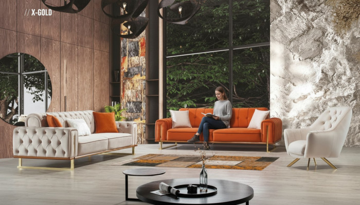 Luxe meubelen in Amerikaanse stijl Chesterfield bankstel bank Multicolor sofa