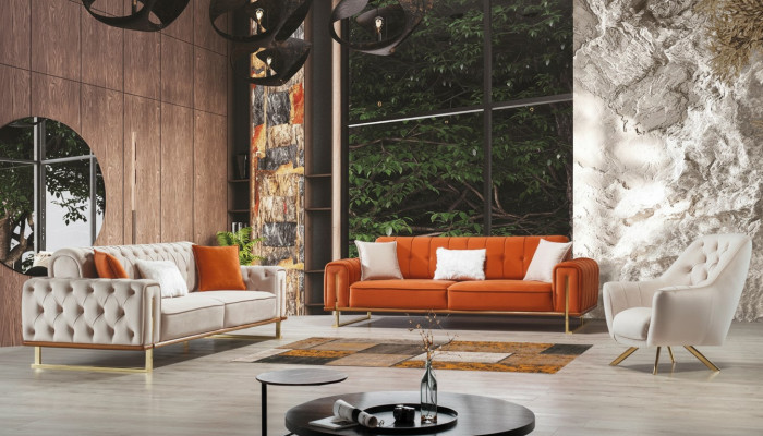 Luxe meubelen in Amerikaanse stijl Chesterfield bankstel bank Multicolor sofa