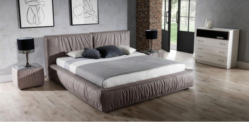 Bed Bruin Slaapkamer Hout Meubelen Textiel Klassieke Art Deco Stijl