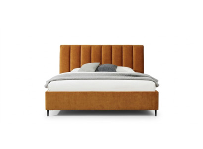 Bed oranje slaapkamer gestoffeerd meubilair textiel moderne stijl bedden