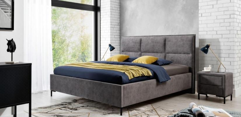 Bed Grijs Slaapkamer Hout Meubels Textiel Klassieke Art deco Stijl
