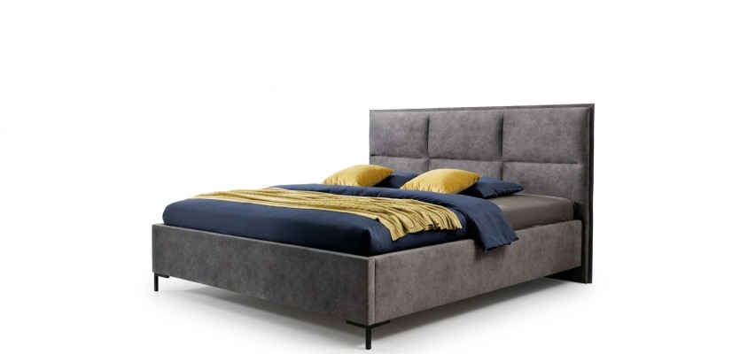Bed Grijs Slaapkamer Hout Meubels Textiel Klassieke Art deco Stijl