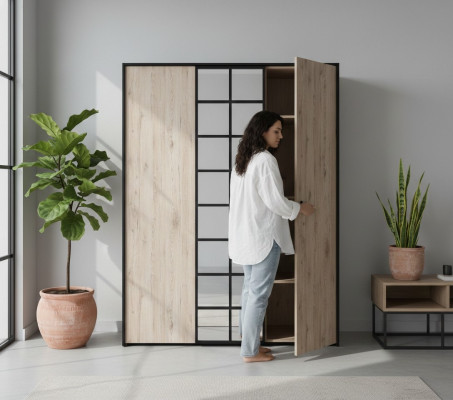 Kledingkast Bruin Hout Meubelontwerp Luxe Slaapkamermeubels Modern