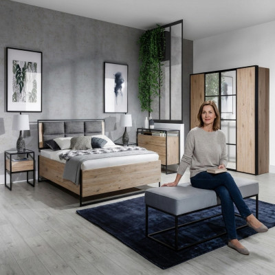 Nachtkastje Bruin Hout Meubel Ontwerp Slaapkamermeubels Art deco Nieuw