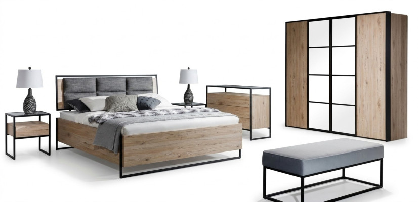 Nachtkastje Bruin Hout Meubel Ontwerp Slaapkamermeubels Art deco Nieuw
