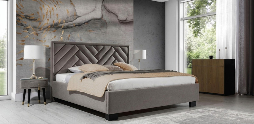 Bekleding bed meubels slaapkamerbedden taupe bruin 200x200cm fluweel