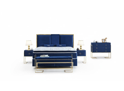 Bed Blauw Metaal Meubel Ontwerp Elegant Slaapkamer Meubels Luxe Modern Nieuw