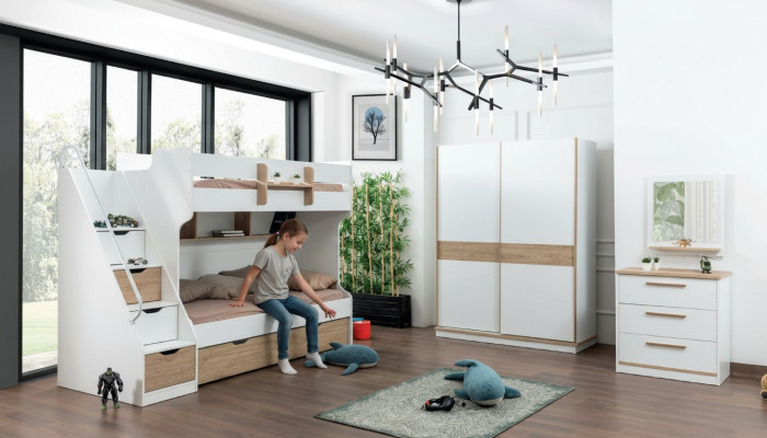 Ontwerp kledingkast zweefdeurkast slaapkamer kasten hout wit bruin