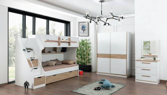 Ontwerp kledingkast zweefdeurkast slaapkamer kasten hout wit bruin