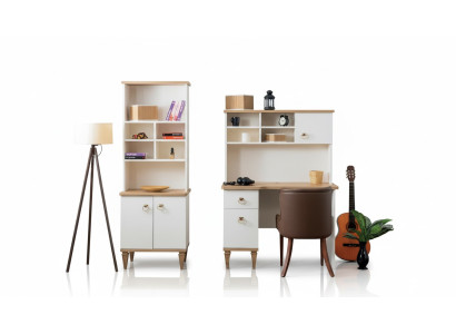 Bureau set bureau Beige boekenkast bureaus secretaris ontwerp 2-delig Nieuw