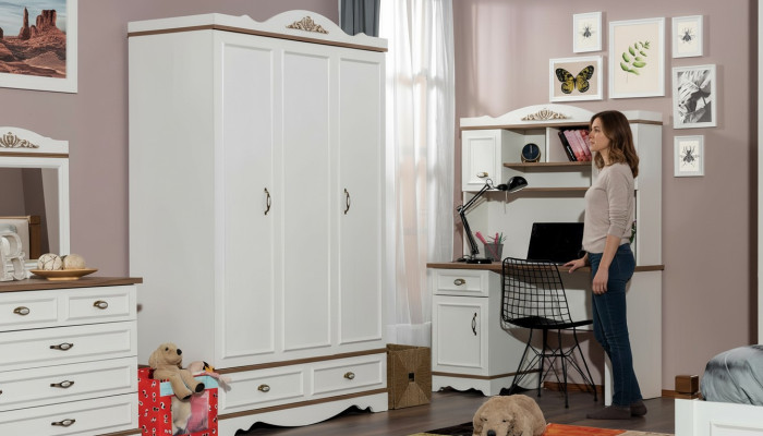 Kledingkast Luxe Klassieke Kast Meubels Hout Slaapkamer Kasten Wit