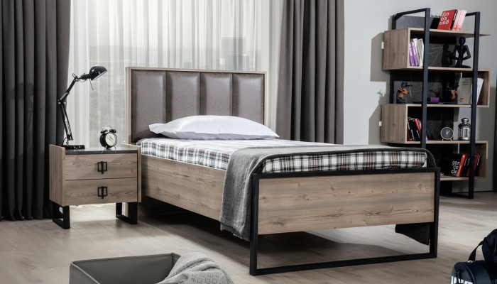 Loft Nachtkastje Bruin Design Modern Bijzettafel Tafel Slaapkamer Tafels Nieuw