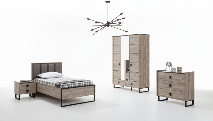 Kinderkamer set Kinderbed Nachtkastje Kledingkast Commode Slaapkamer Nieuw