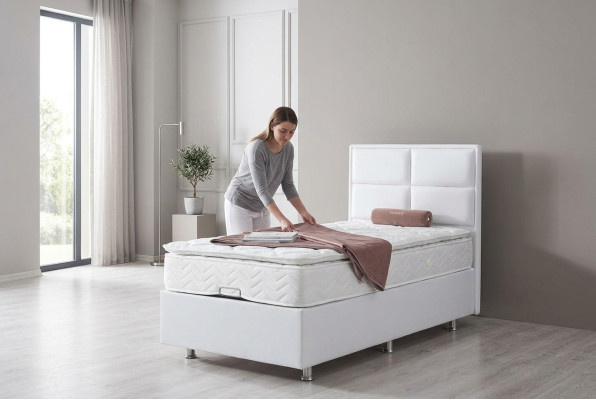 Boxspringbed eenpersoonsmeubels bedden 120x200cm met matras dubbel