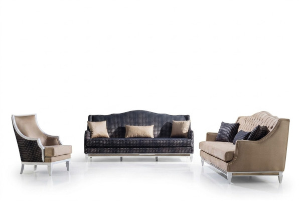 Moderne woonkamer bankstel bekleding driezitter design fauteuil 3-delig