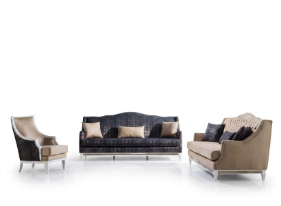 Moderne woonkamer bankstel bekleding driezitter design fauteuil 3-delig